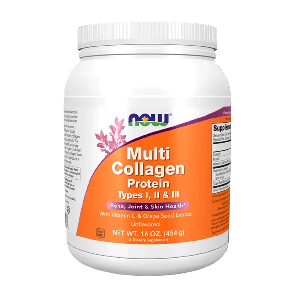 Proteína Multi Collagen en Polvo sin Sabor Now Foods 16oz